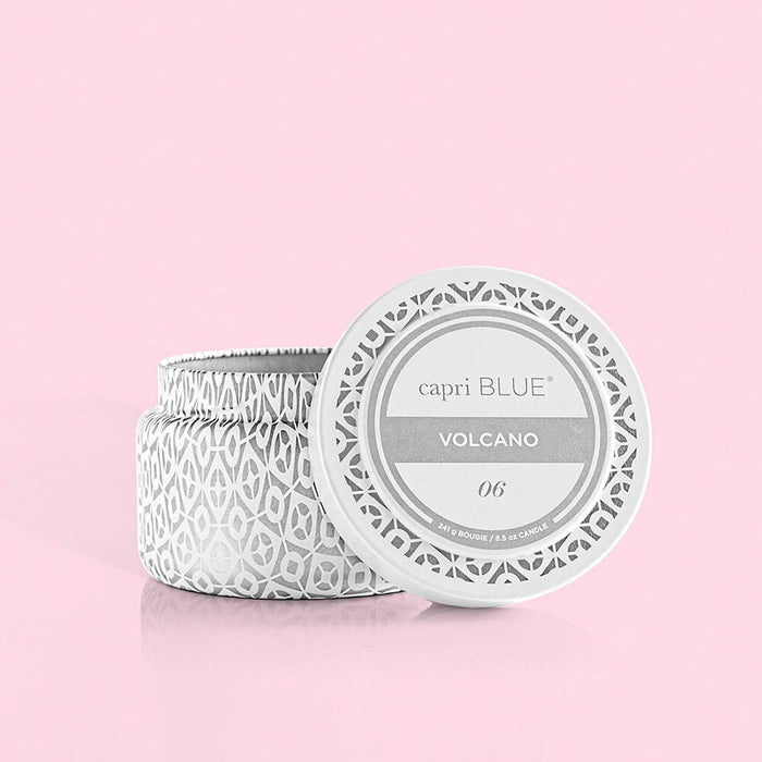Capri Blue Volcano White Printed Travel Tin Candle 8.5oz