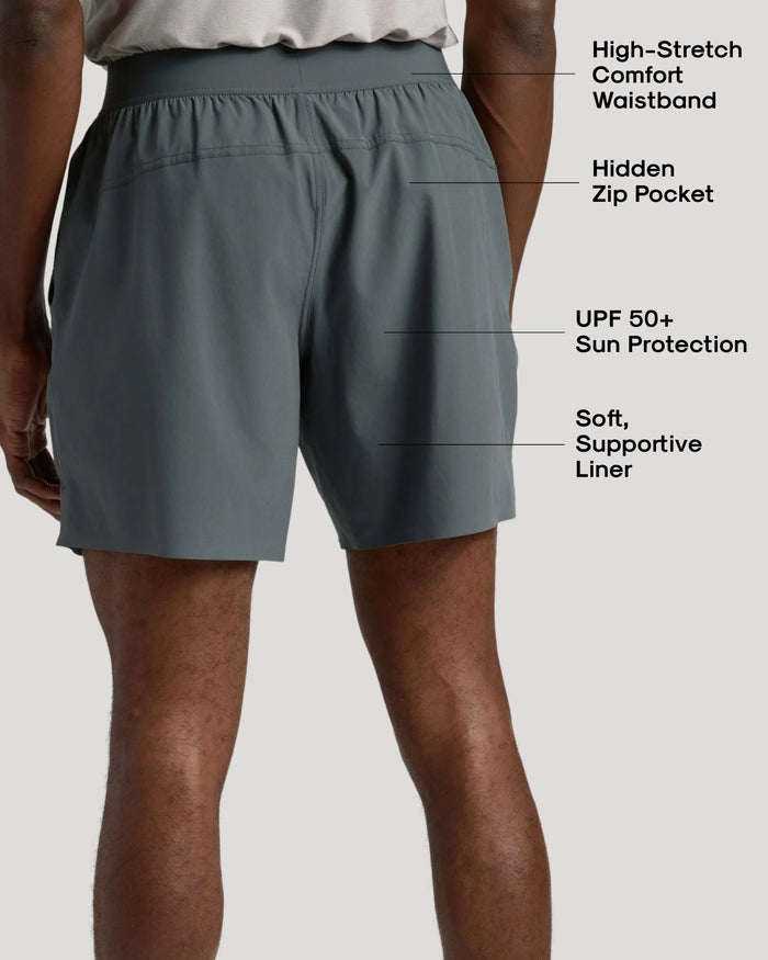 Rear view of person wearing Carbon 7 2-in-1 Training Shorts.