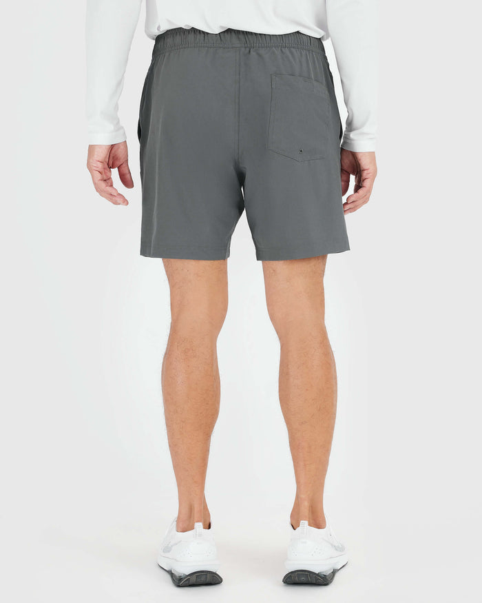 Carbon Active Quick Dry Shorts with Liner, back view on model.