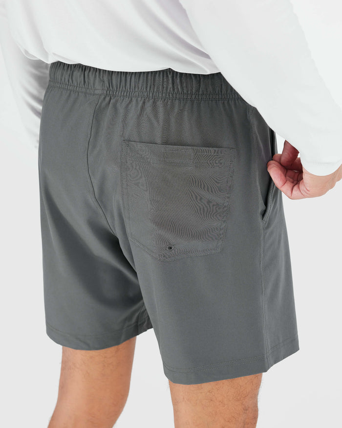 Carbon Active Quick Dry Shorts with Liner, showcasing elastic waistband and pockets.