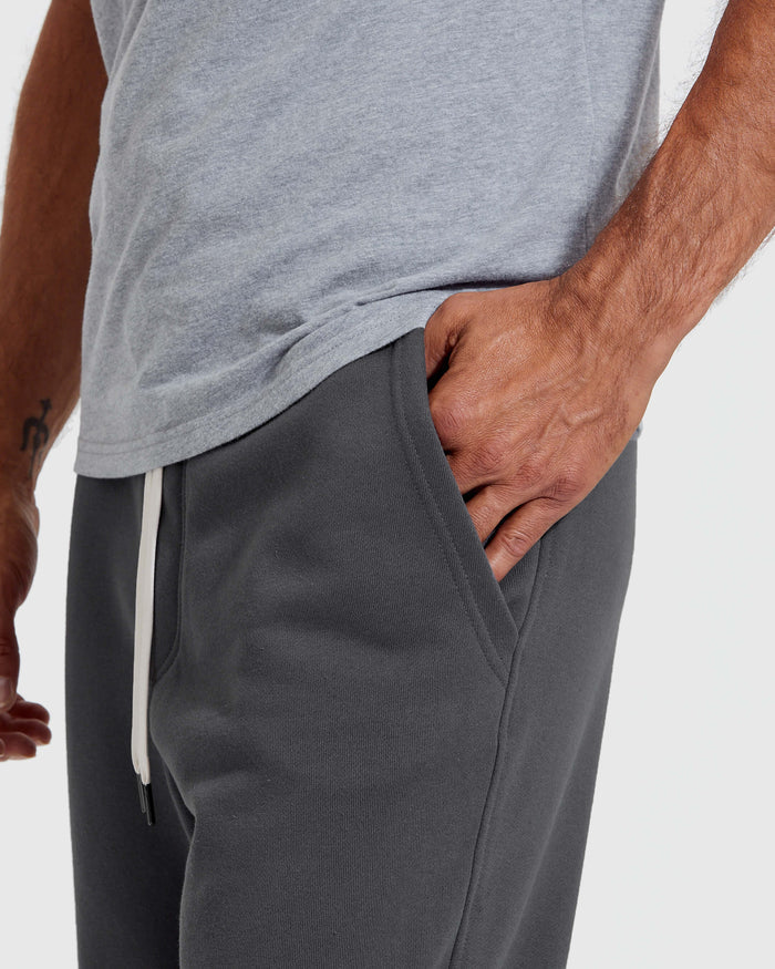 Carbon Fleece French Terry Joggers with white drawcord and deep pockets.