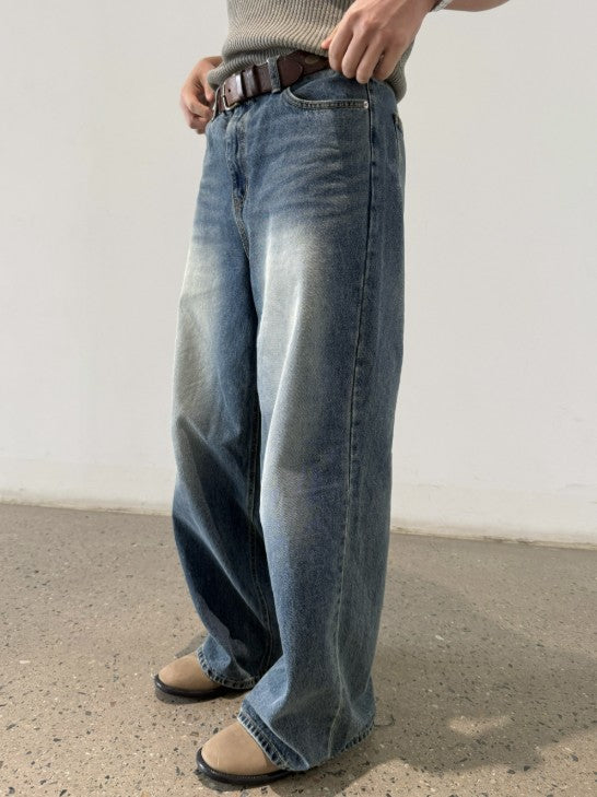 Cat Brush Wide Denim Pants BLUE 着用1