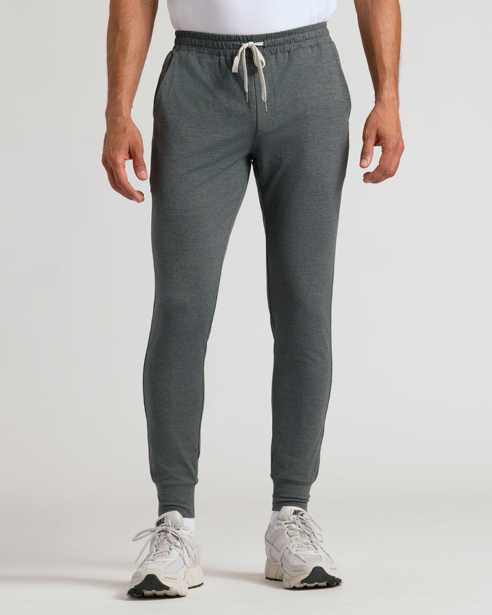 Charcoal Heather Gray Active Joggers with elastic waistband and cuffed ankles.