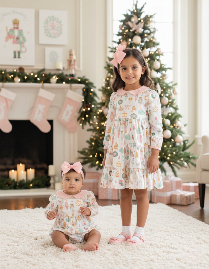 Christmas Ornaments Print Swing Dress: 3/4