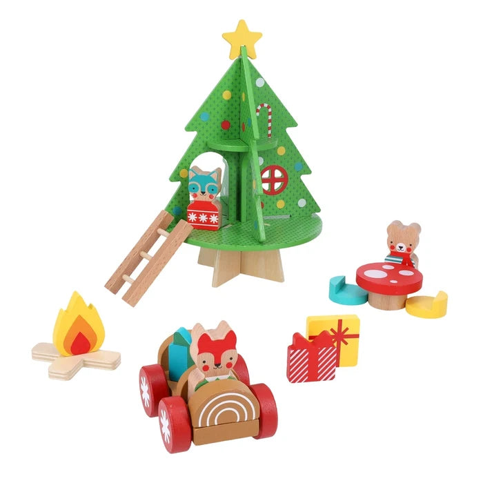 Christmas Tree House Wooden Playset