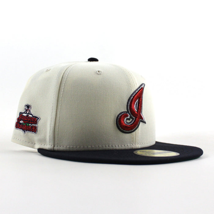 Cleveland Indians Champions ’95 New Era 59Fifty Fitted Hat (Chrome White Navy Green Under Brim)