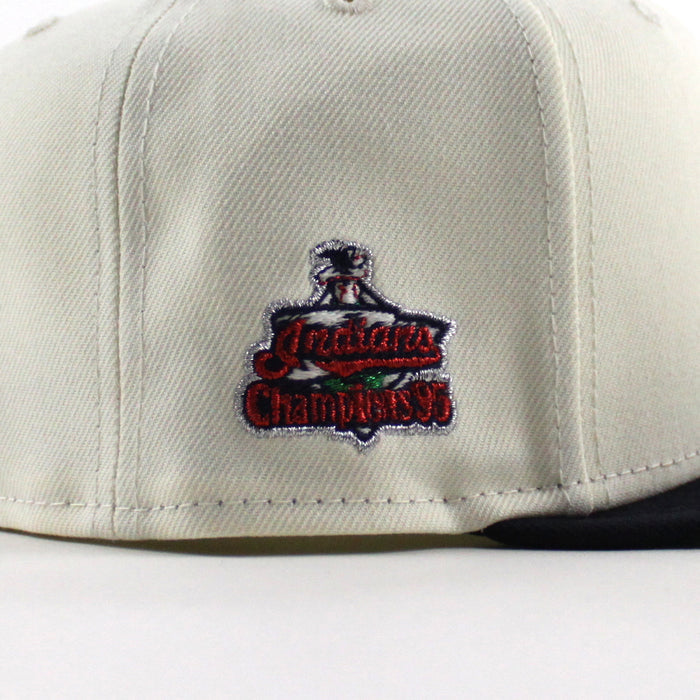 Cleveland Indians Champions ’95 New Era 59Fifty Fitted Hat (Chrome White Navy Green Under Brim)