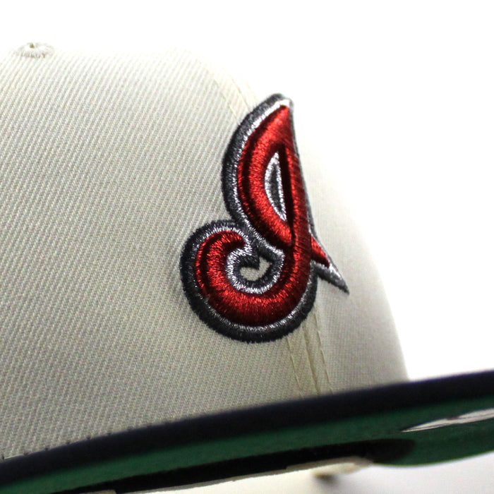 Cleveland Indians Champions ’95 New Era 59Fifty Fitted Hat (Chrome White Navy Green Under Brim)