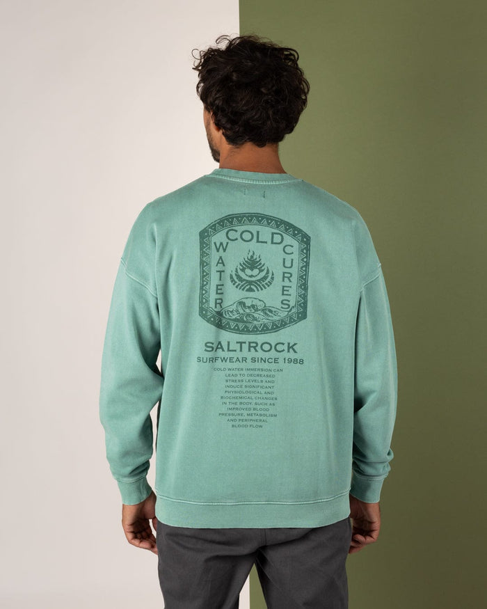 Cold Water Cures Mens Oversized Sweatshirt in Green