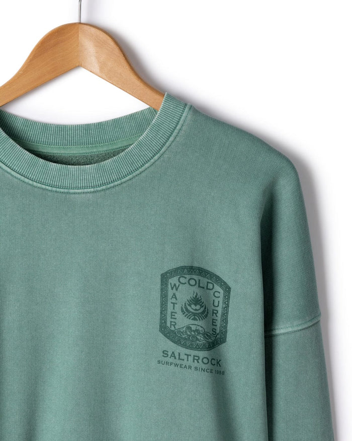 Cold Water Cures Mens Oversized Sweatshirt in Green