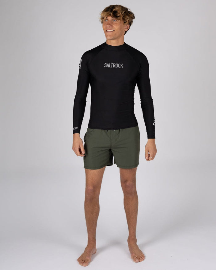 Core Mens Long Sleeve Rashvest in Black