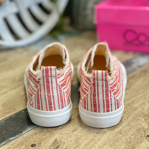 Corky's Babalu Red Stripe Slip Ons