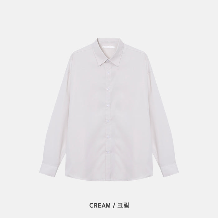 Cotton Blend Oversized Shirt - CREAM