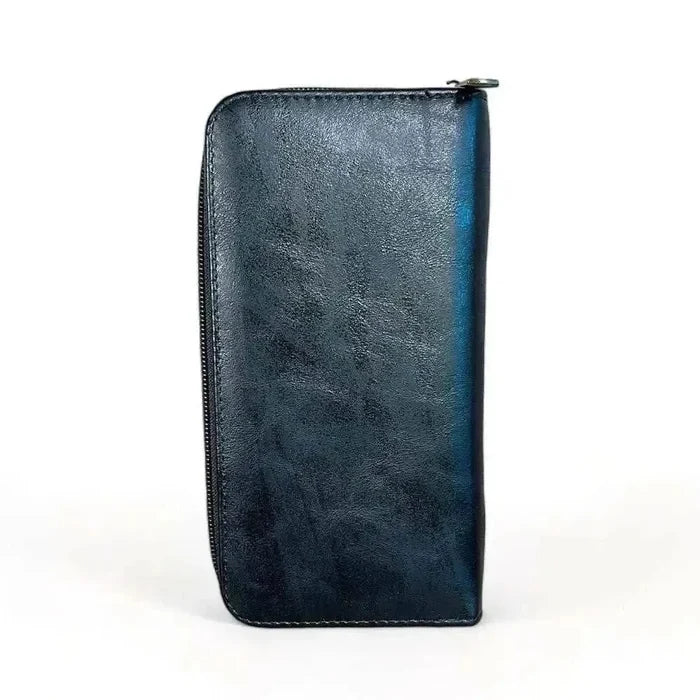 Cotton Road Large Wallet black PU leather with zip compartment and card sleeve