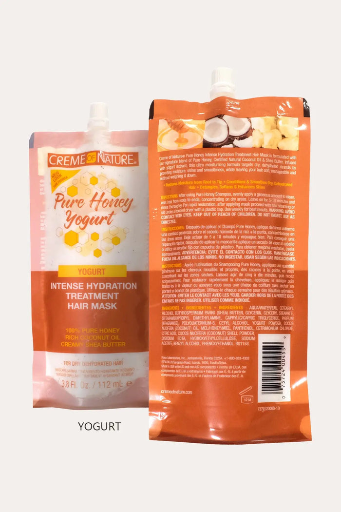 CREME OF NATURE PURE HONEY INTENSE HYDRATION TREATMENT HAIR MASK 3.8oz CREME OF NATURE