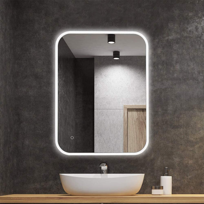 Curved Corner Rectangle Led Mirror (3 Lights Integrated)