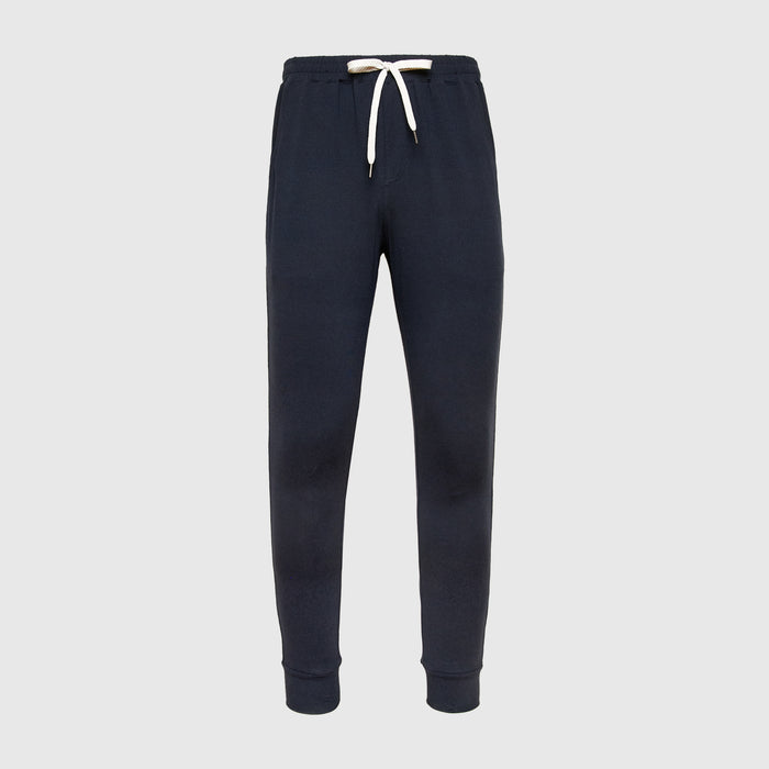 Dark Heather Navy Active Joggers with elastic waistband and side pockets.