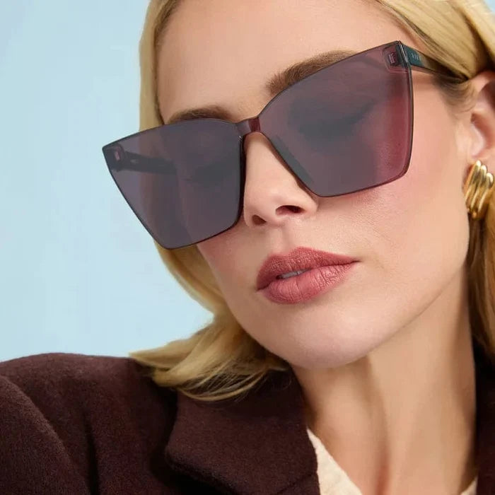 DIFF Eyewear Goldie Sunglasses - Black Aubergine w Silver Flash