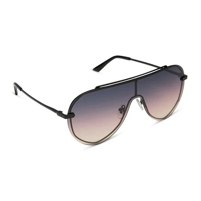 Brushed black Imani sunglasses by DIFF Eyewear