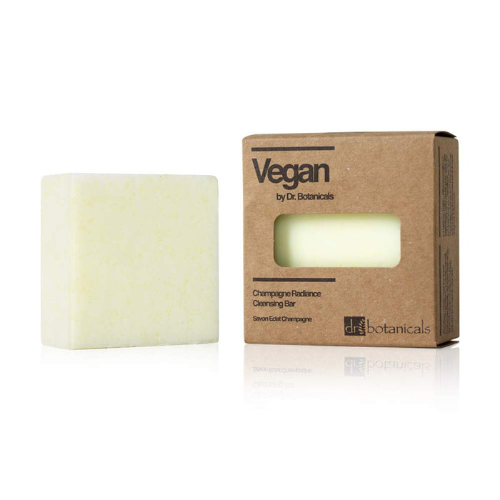 Dr. Botanicals Champagne Radiance Cleansing Bar 70g vegan beauty product with a luxurious soap bar appearance