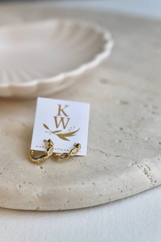 E1650G Gold Earrings-Lace & Textured Hoops