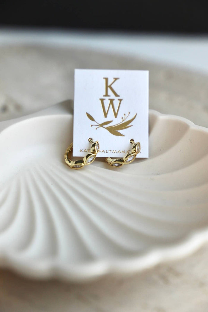 E1650G Gold Earrings-Lace & Textured Hoops