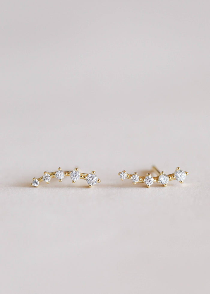 Earrings-White CZ Crawler