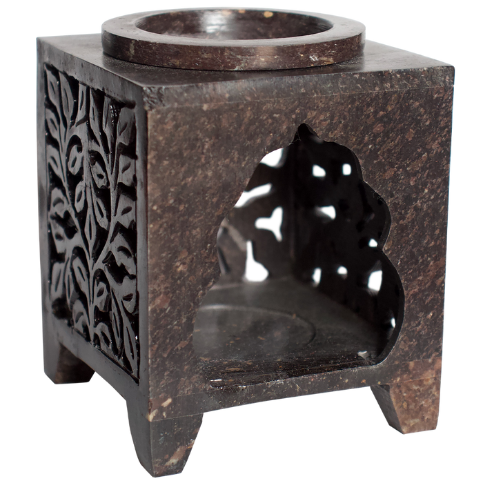 Essential Oil and Incense Burner - Dark, Square, Arched