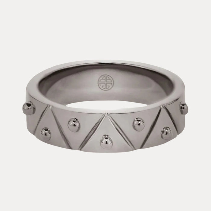 Palladium Dark Gold Plated Brass "Feel" Serenity Ring for Women | BuDhaGirl