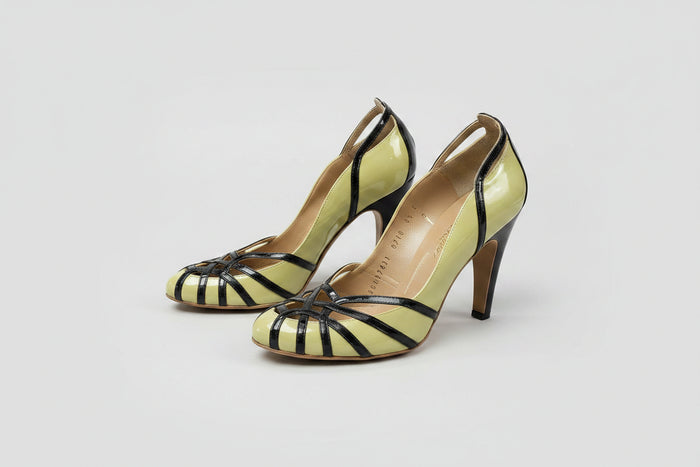 Ferragamo Green Heels UK 6.5 EU 39.5 Strappy Stiletto Heel Round-Toe