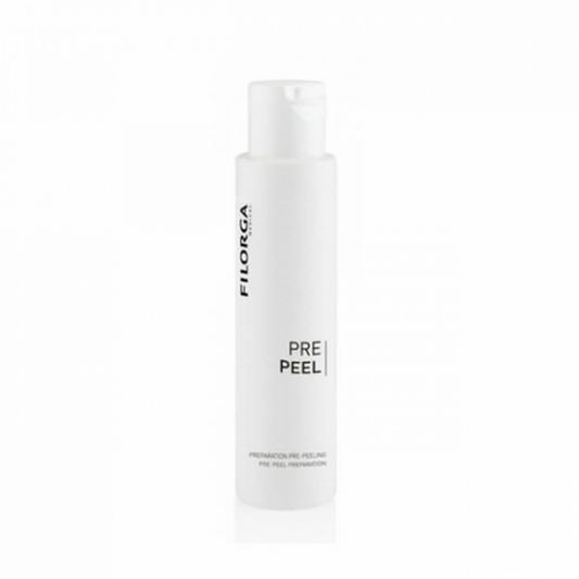 Fillmed Pre Peel skin care product in a 100ml bottle, designed for professional skin preparation and exfoliation.