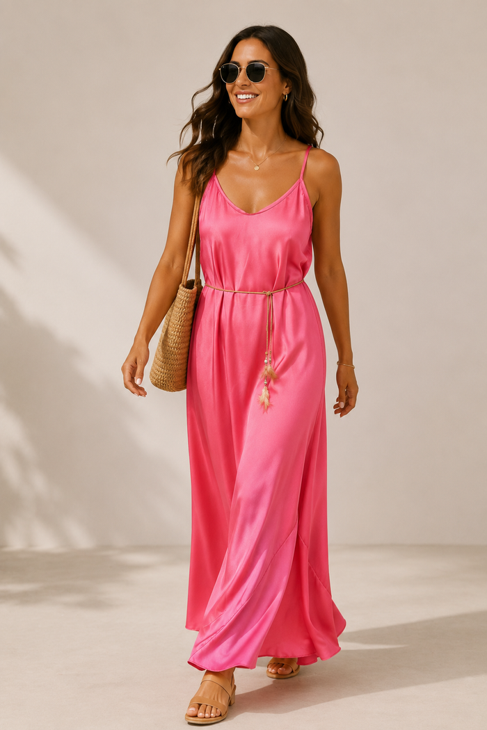 Florentine Feather Dress Bubblegum