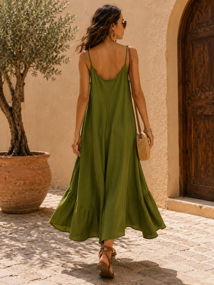 Florentine Feather Dress Dark Lime