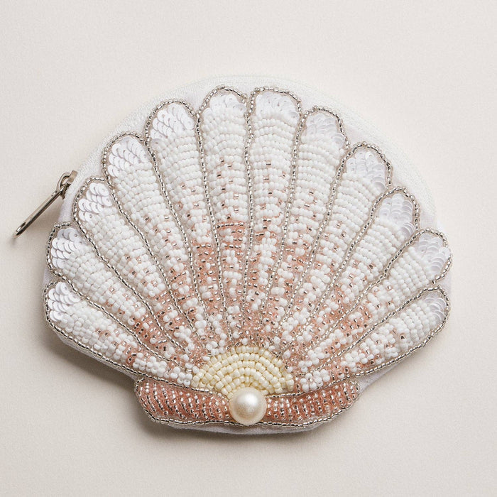 Frem Seashell Beaded Coin Purse with Pearl Accent - Multiple Colors!