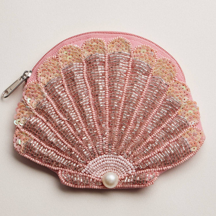 Frem Seashell Beaded Coin Purse with Pearl Accent - Multiple Colors!