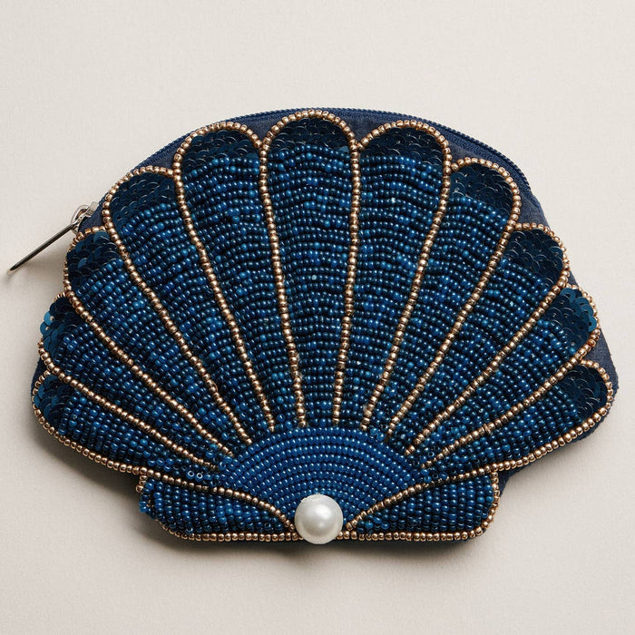 Frem Seashell Beaded Coin Purse with Pearl Accent - Multiple Colors!