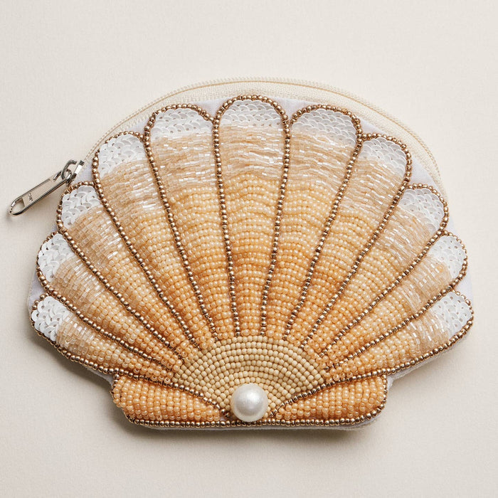 Frem Seashell Beaded Coin Purse with Pearl Accent - Multiple Colors!