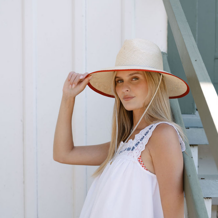freya natural and red fiji hat