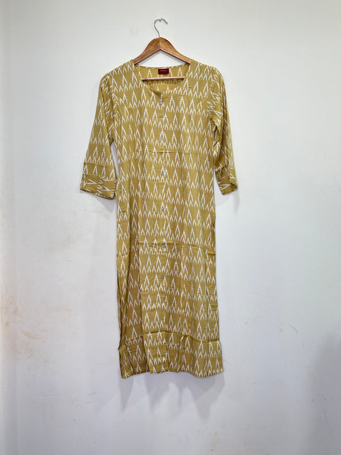 Front open Printed Rayon A line kurti