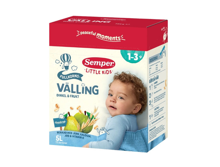 Semper Fullkornsvälling Dinkel & Frukt 725g – Swedish wholegrain multigrain cereal drink with spelt and fruit for toddlers aged 1–3 years