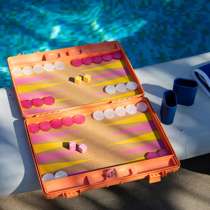 gammn coral backgammon board