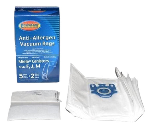 Generic Miele Canister Vacuum Micro Filtration Type FJM Bags 5 Pk + 2 Filters Part C205