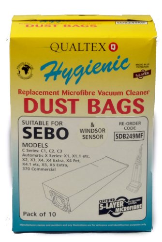 Generic Qualtex Vacuum Cleaner Bags for Windsor Sensor, Sebo Part 52-2422-01