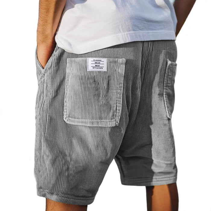 Gideon - Short homme velours côtelé poches taille élastique casual