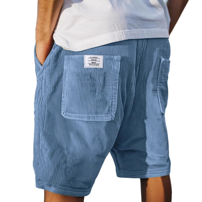 Gideon - Short homme velours côtelé poches taille élastique casual