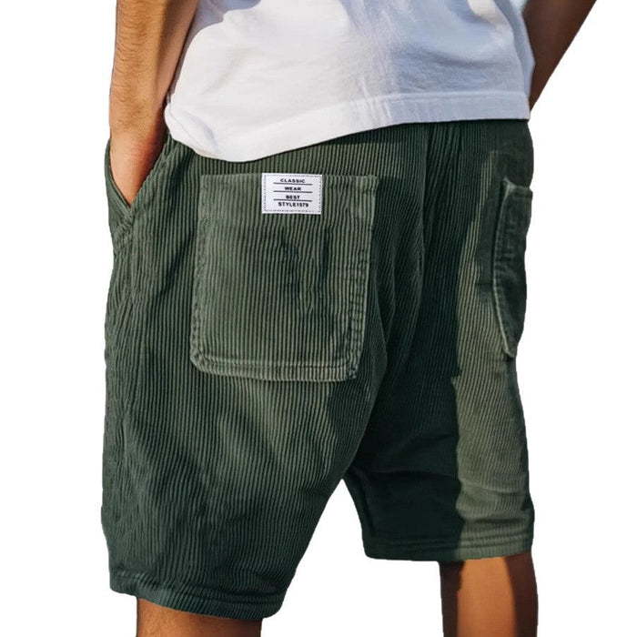 Gideon - Short homme velours côtelé poches taille élastique casual