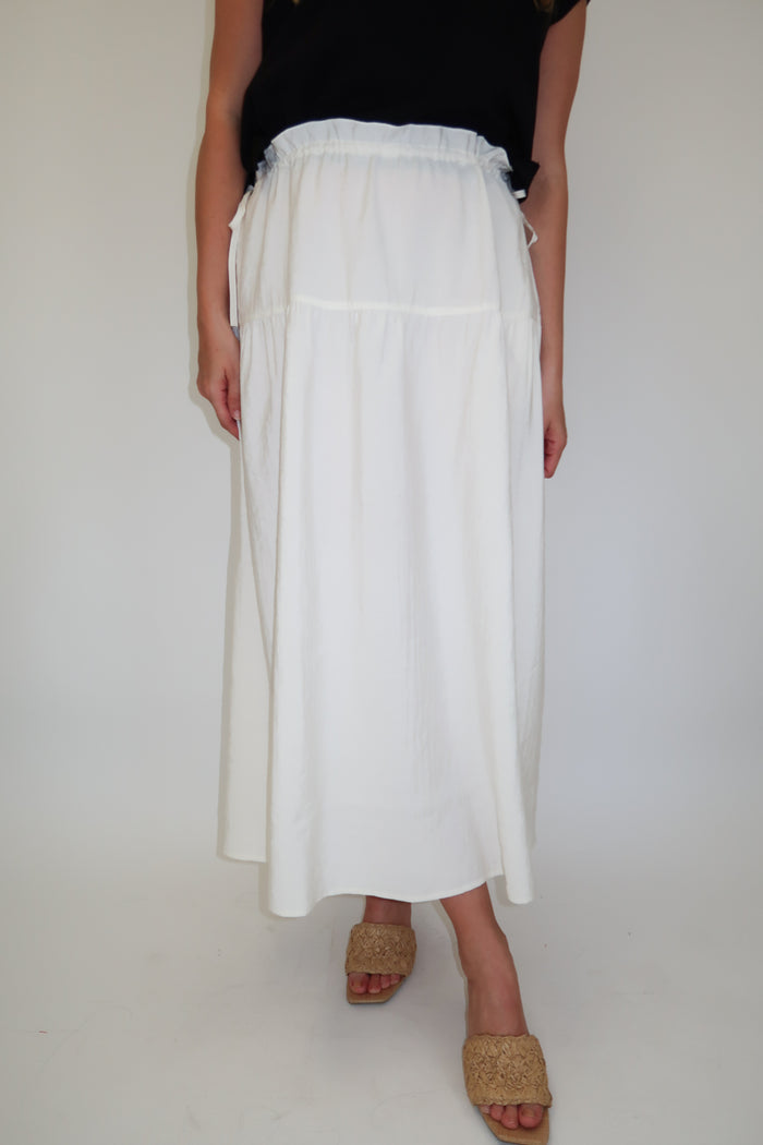 Go With It Lightweight Tie Midi Skirt - The Pink Tulip Clothing
