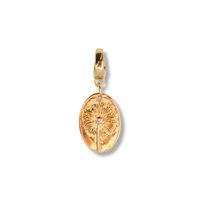 Gold Charm-Dandelion CZ