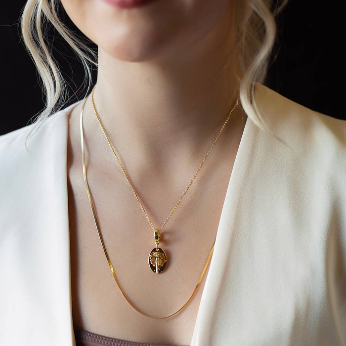 Gold Charm-Dandelion CZ