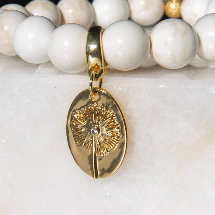 Gold Charm-Dandelion CZ